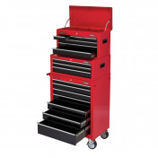 Combination Roller Cabinet and Tool Chest, 16 Drawer, Red - Discontinued