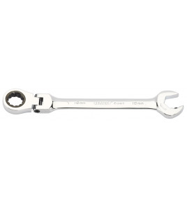 Metric Combination Spanner with Flexible Head and Double Ratcheting Features (18mm)