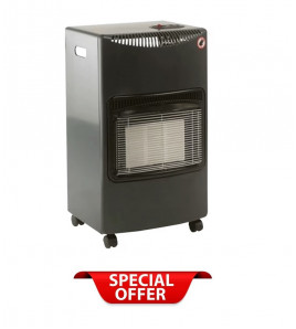 GREY SEASONS WARMTH CABINET HEATER WITH BUTANE GAS CYLINDER