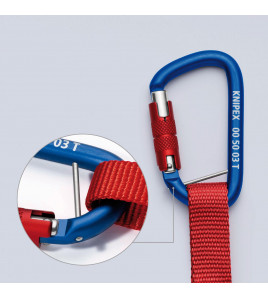 KNIPEX 00 50 12 T BK Lanyard with Fixated Carabiner, 900mm