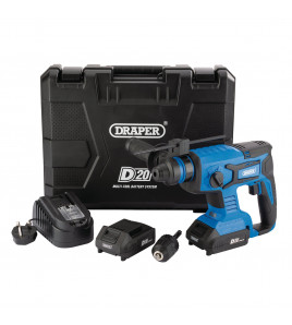 D20 20V Brushless SDS+ Rotary Hammer Drill, 2 x 2.0Ah Batteries, 1 x Charger