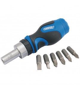 Stubby Ratchet Screwdriver and Bit Set (7 Piece)