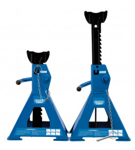 Draper Expert Pair of Pneumatic Rise Ratcheting Axle Stands, 3 Tonne