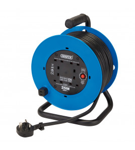 230V Heavy Duty Industrial Four Socket Cable Reel, 25m