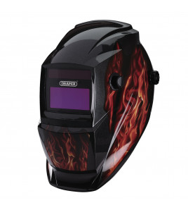 Auto-Darkening Welding Helmet, Red Flames