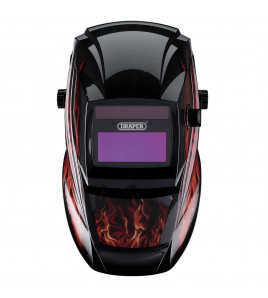 Auto-Darkening Welding Helmet, Red Flames