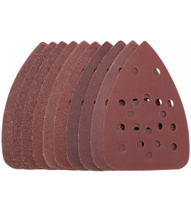 Hook and Loop Tri Base Sander Sheets, 140 x 140 x 93mm, 400 Grit (Pack of 10)