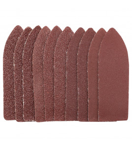 Assorted Grit Hook and Loop Finger Sheets, 67 x 67 x 22mm (Pack of 10)