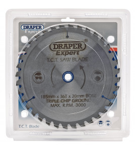 Draper Expert  TCT Saw Blade, 185 x 20mm, 36T