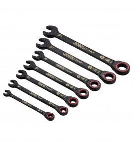 Draper Expert HI-TORQ® Metric Ratchet Combination Spanner Set, Black (7 Piece)