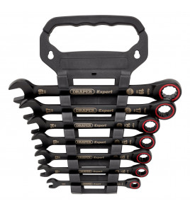 Draper Expert HI-TORQ® Metric Ratchet Combination Spanner Set, Black (7 Piece)