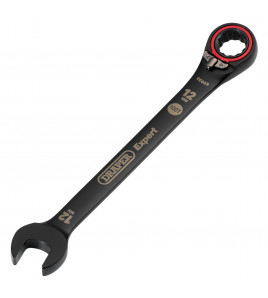 Draper Expert HI-TORQ®  Metric Reversible Ratchet Combination Spanner, 12mm, Black