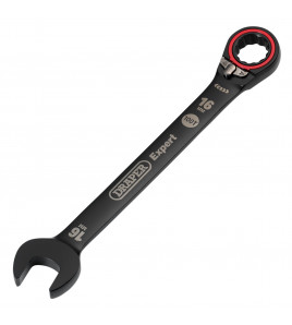 Draper Expert HI-TORQ®  Metric Reversible Ratchet Combination Spanner, 16mm, Black