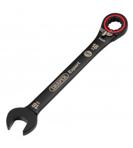Draper Expert HI-TORQ®  Metric Reversible Ratchet Combination Spanner, 18mm, Black