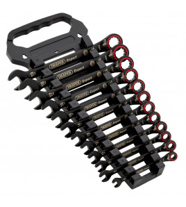 Draper Expert HI-TORQ®  Metric Reversible Ratchet Combination Spanner Set, Black (12 Piece)