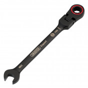 Draper Expert HI-TORQ® Metric Flexible Head Ratchet Combination Spanner, 8mm, Black