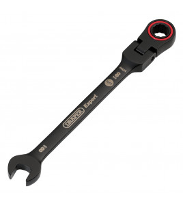 Draper Expert HI-TORQ® Metric Flexible Head Ratchet Combination Spanner, 8mm, Black