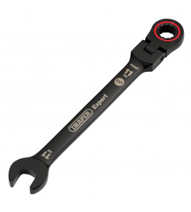 Draper Expert HI-TORQ® Metric Flexible Head Ratchet Combination Spanner, 11mm, Black