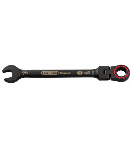 Draper Expert HI-TORQ® Metric Flexible Head Ratchet Combination Spanner, 12mm, Black
