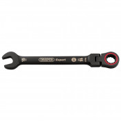 Draper Expert HI-TORQ® Metric Flexible Head Ratchet Combination Spanner, 15mm, Black