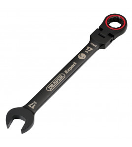 Draper Expert HI-TORQ® Metric Flexible Head Ratchet Combination Spanner, 17mm, Black