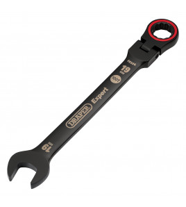 Draper Expert HI-TORQ® Metric Flexible Head Ratchet Combination Spanner, 19mm, Black