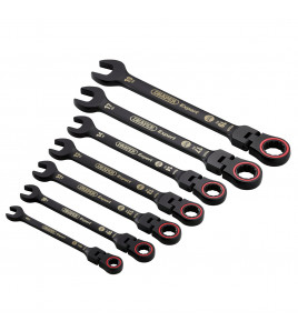 Draper Expert HI-TORQ® Metric Flexible Head Ratchet Combination Spanner Set (7 Piece)