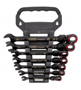 Draper Expert HI-TORQ® Metric Flexible Head Ratchet Combination Spanner Set (7 Piece)