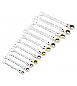 Draper Expert HI-TORQ® Metric Flexible Head Ratchet Combination Spanner Set (12 Piece)