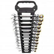 Draper Expert HI-TORQ® Metric Flexible Head Ratchet Combination Spanner Set (12 Piece)