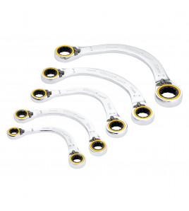 Draper Expert HI-TORQ® Double Ring Reversible Ratchet Half Moon Spanner Set (5 Piece)