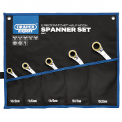 Draper Expert HI-TORQ® Double Ring Ratchet Half Moon Spanner Set (5 Piece)