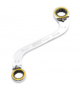 Draper Expert HI-TORQ® Double Ring Ratchet S-Shape Spanner, 19 x 22mm