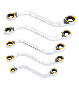 Draper Expert HI-TORQ® Double Ring Reversible Ratchet S-Shape Spanner Set (5 Piece)