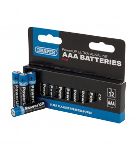 Draper PowerUP Ultra Alkaline AAA Batteries (Pack of 12)