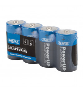 Draper PowerUP Ultra Alkaline C Batteries (Pack of 4)