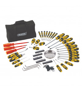 Screwdriver and Bit Set with Soft Storage Bag, Yellow (100 Piece)