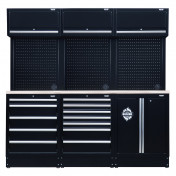 BUNKER® 14 Piece Modular Storage Combo with Stainless Steel Worktop 2040mm