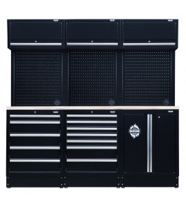 BUNKER® 14 Piece Modular Storage Combo with Stainless Steel Worktop 2040mm