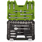 Draper Expert MM/AF Combined Socket Set, 3/8 Sq. Dr., Green (41 Piece)