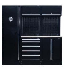 BUNKER® 11 Piece Modular Storage Combo with Stainless Steel Worktop, 1960mm