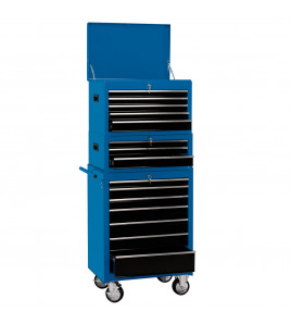 Draper Expert Combination Roller Cabinet and Tool Chest, 15 Drawer, 26, Blue