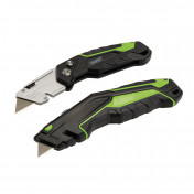 Retractable & Folding Trimming Knife Set with 10 x SK2 Two Notch Blades