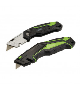 Retractable & Folding Trimming Knife Set with 10 x SK2 Two Notch Blades