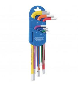 Draper Expert Metric Long Arm Hex Key Set, Colour Coded (9 Piece)