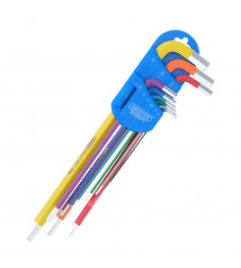 Draper Expert Metric Extra-Long Arm Hex Key Set, Colour Coded (9 Piece)
