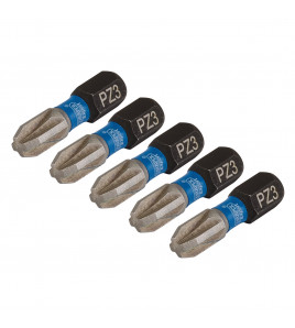 Draper Expert PZ-Type Impact Screwdriver Bits, No.3 x 25mm, 1/4 Hex (Pack of 5)