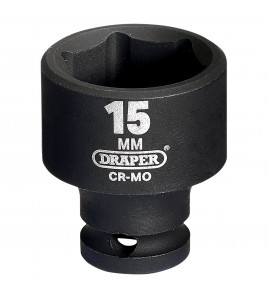 Draper HI-TORQ® 6 Point Impact Socket, 1/4 Sq. Dr., 15mm