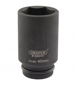 Draper Expert Drapi 6 Point Deep Impact Socket, 3/4 Sq. Dr., 40mm