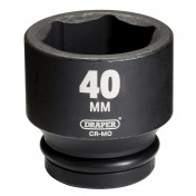 Draper Hi-TORQ® Impact Socket, 1 Sq. Dr., 40mm